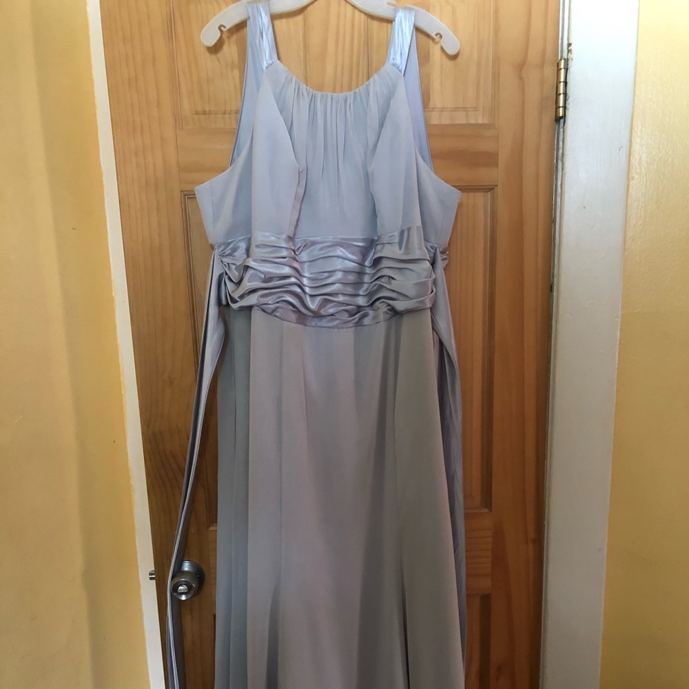 Silver gown with matching scarf